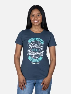 A Well-Read Woman is a Dangerous Creature Women's Crew T-Shirt