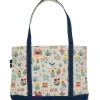 Books & Blooms large zippered tote