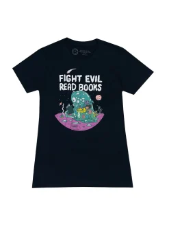 Fight Evil, Read Books Women's Crew T-Shirt (2023)