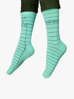 Library Card: Mint Green socks