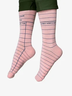 Library Card: Pink socks