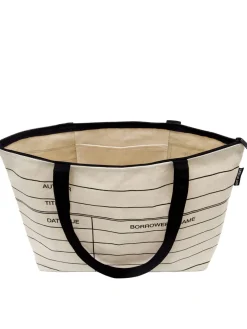 Library Card zippered market tote