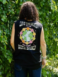 Only Planet with Books Unisex Tank Top (Print Shop)